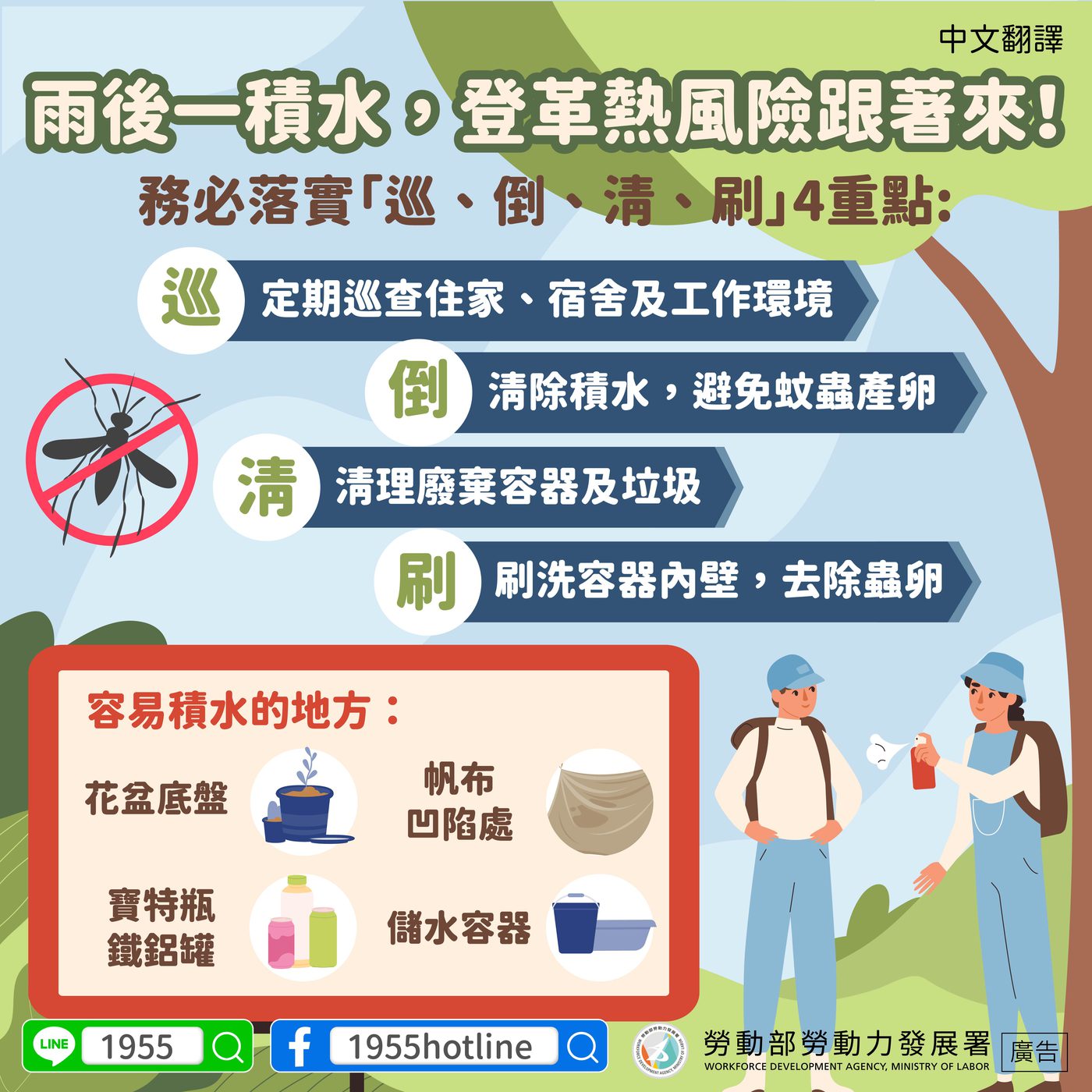 雨後一積水，登革熱風險跟著來！（中文版）